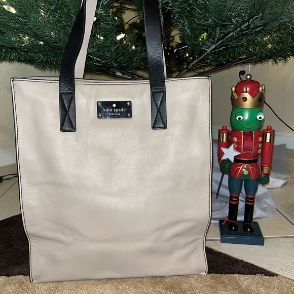Kate Spade Rectangular Leather Tote/Shopper - Taupe/Black - Picture 1 of 15